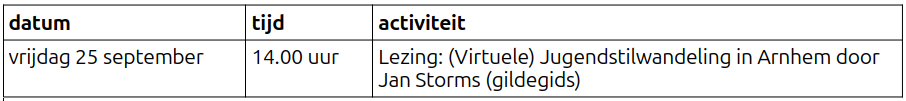 Agenda 25 september 2026